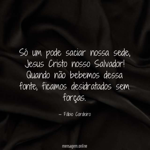 Só um pode saciar nossa sede