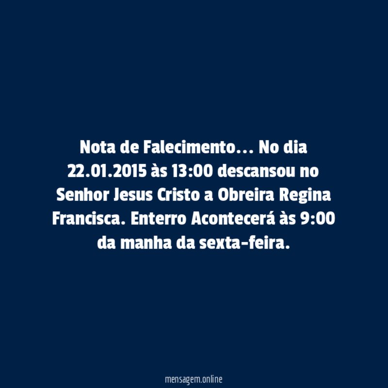 Nota de Falecimento