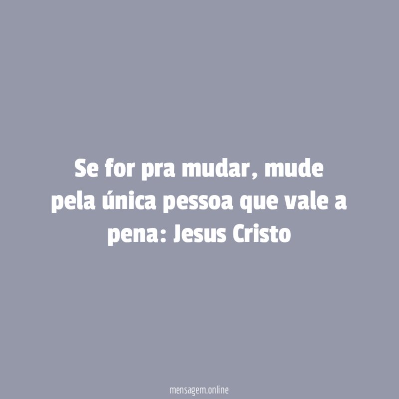 Se for pra mudar