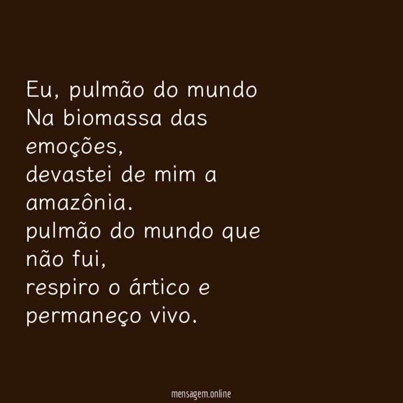 eu, pulmão do mundo