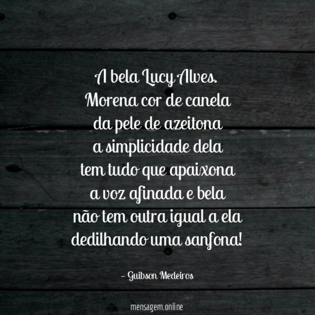 A bela Lucy Alves.