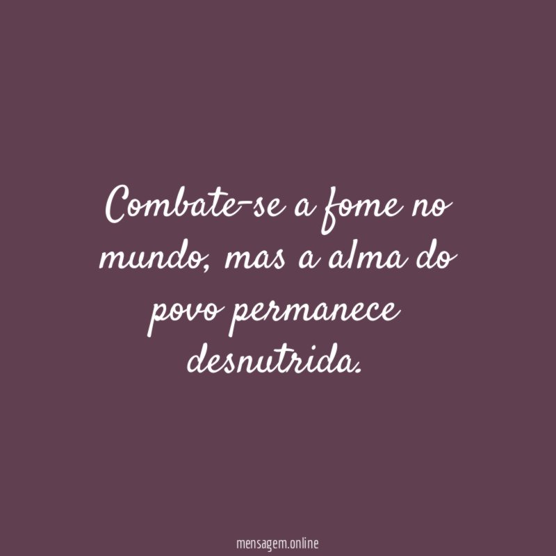 Combate-se a fome no mundo