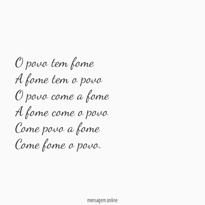 O povo tem fome A fome tem o povo