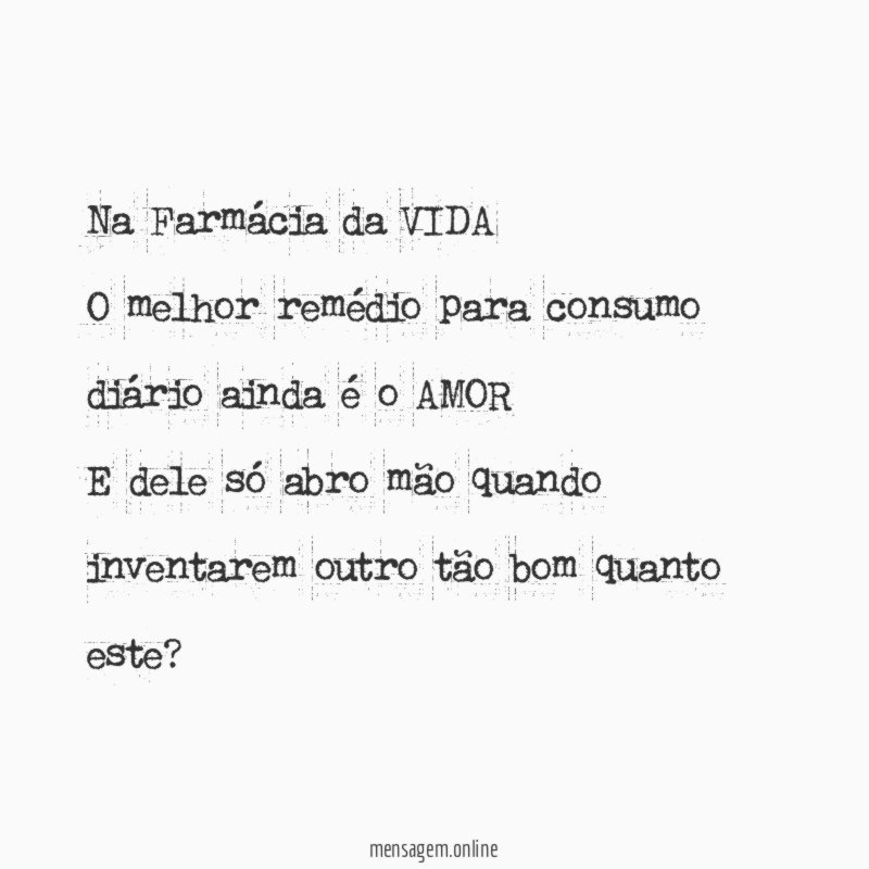 Na Farmácia da VIDA O melhor remédio para consumo