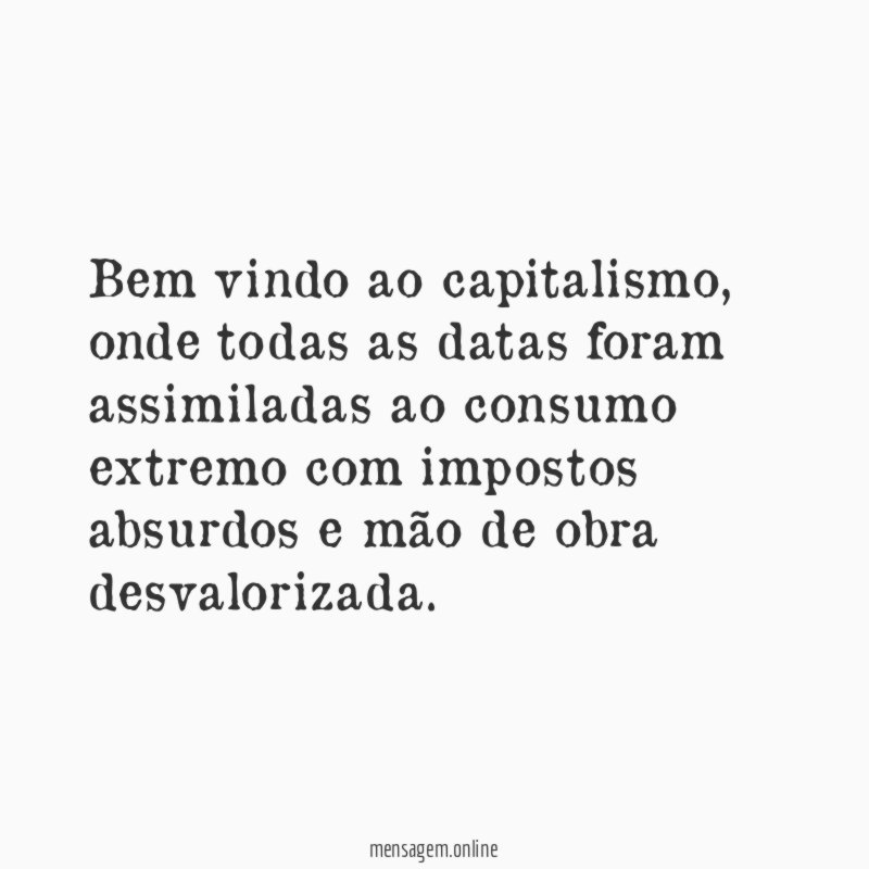 Bem vindo ao capitalismo