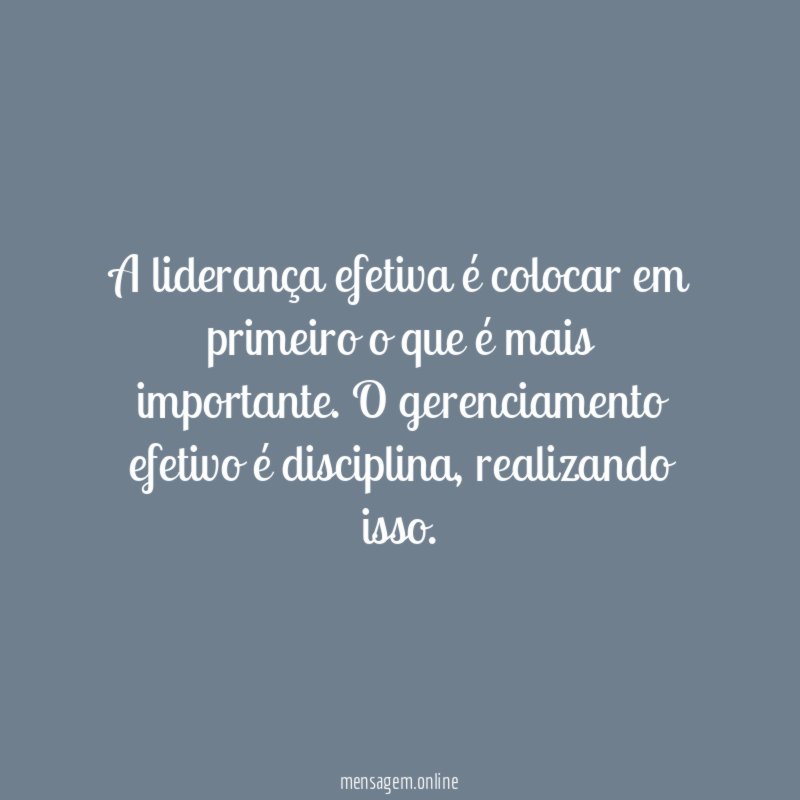 O que é importante