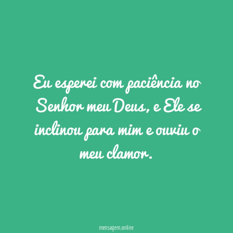 Eu esperei com paciência no Senhor meu Deus