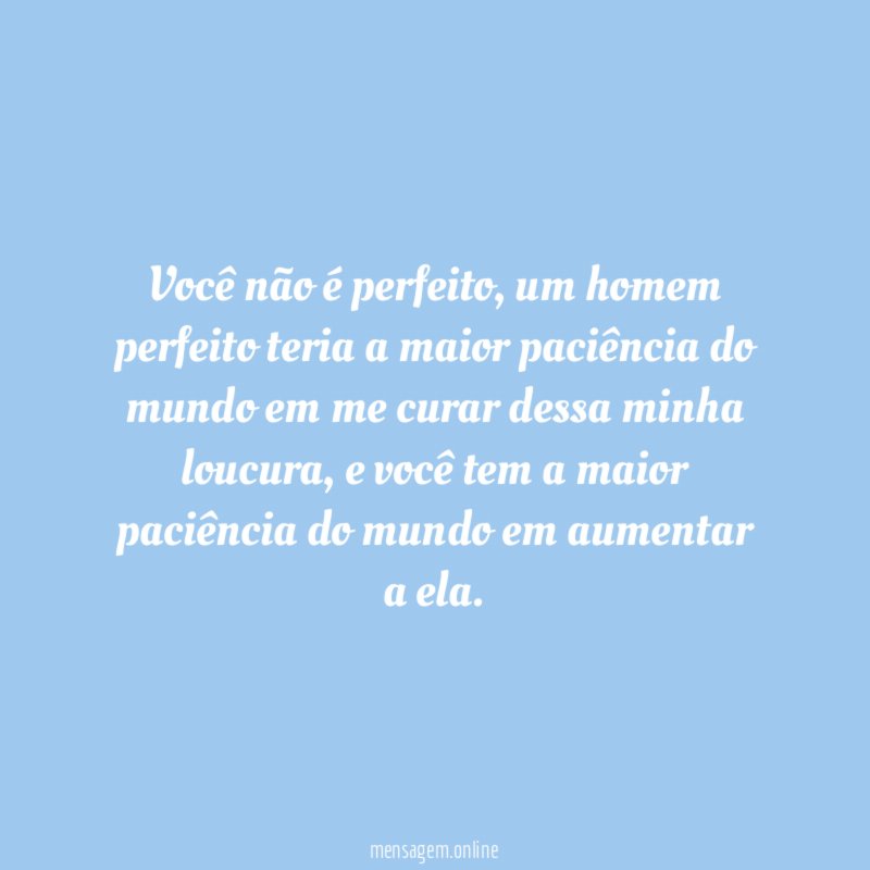 Você não é perfeito