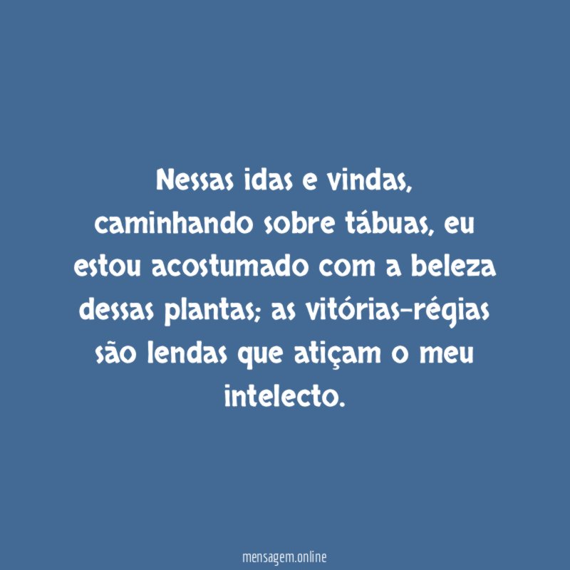 Nessas idas e vindas
