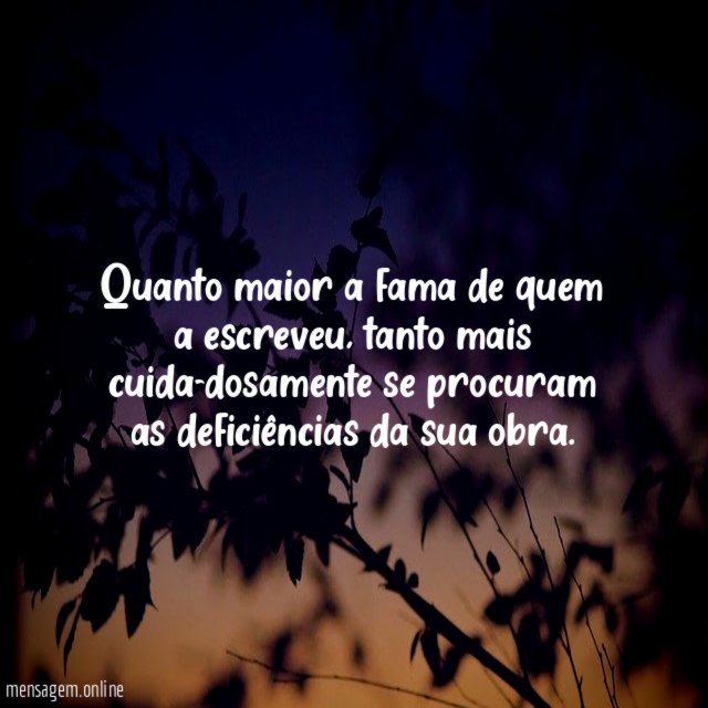 Deficiências da sua obra