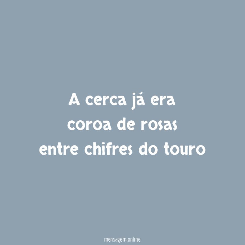 a cerca já era coroa de rosas entre chifres do touro