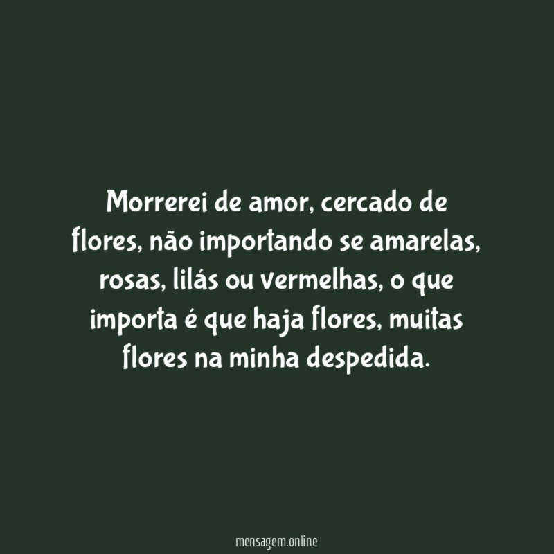 Morrerei de amor