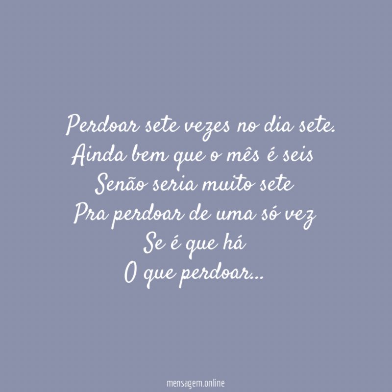 ‘ Perdoar sete vezes no dia sete