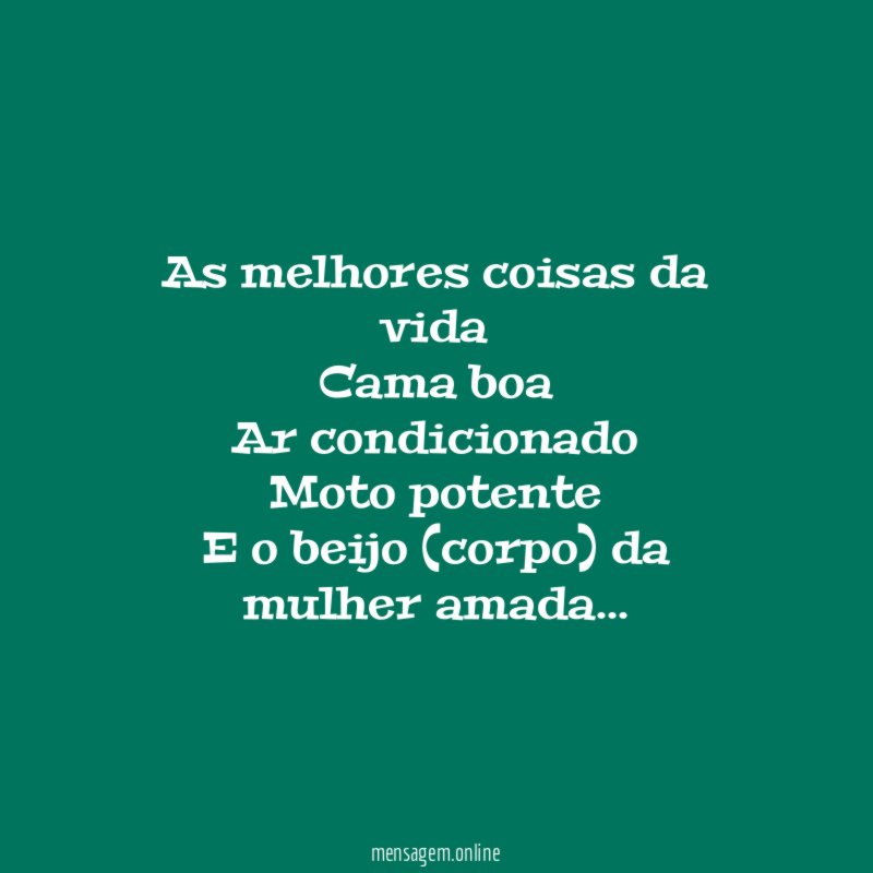 As melhores coisas da vida Cama boa Ar condicionado Moto