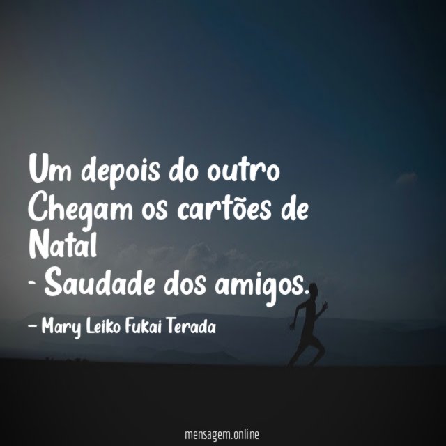 Um depois do outro Chegam os cartões de Natal -