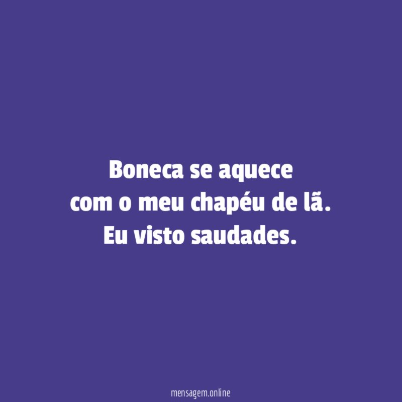 Boneca se aquece com o meu chapéu de lã