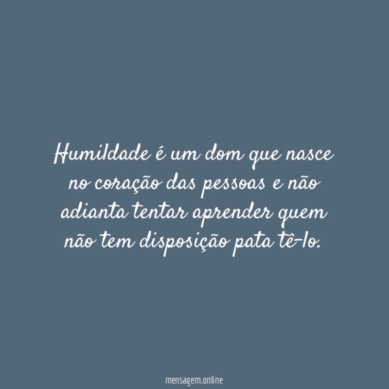 Humildade é um dom