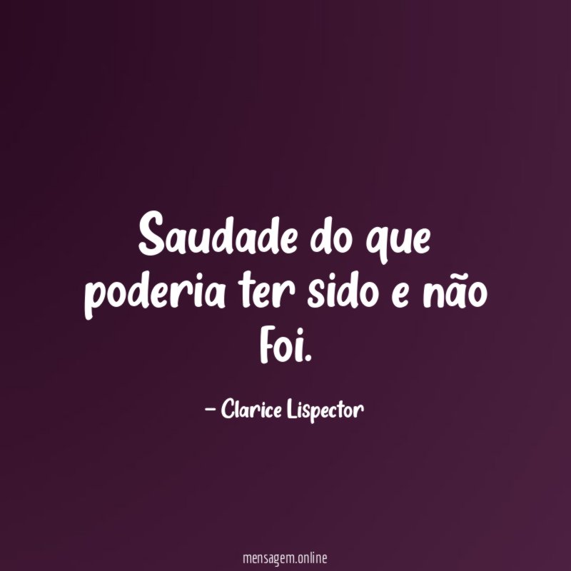 Saudade do que poderia ter sido e não foi