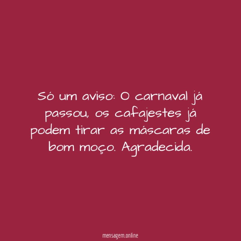 Só um aviso