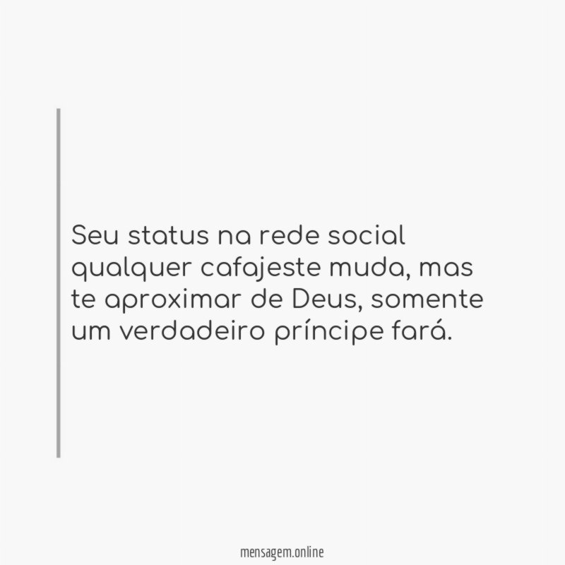 Seu status na rede social qualquer cafajeste muda