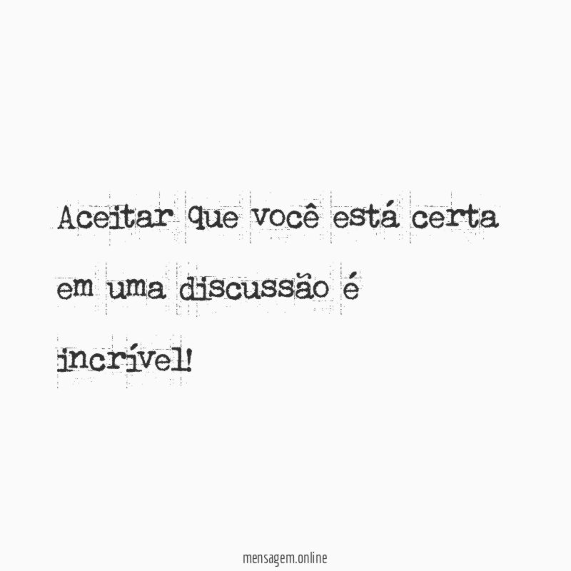 Você está certa
