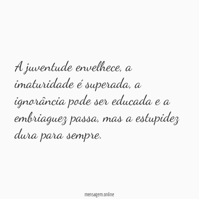 A juventude envelhece