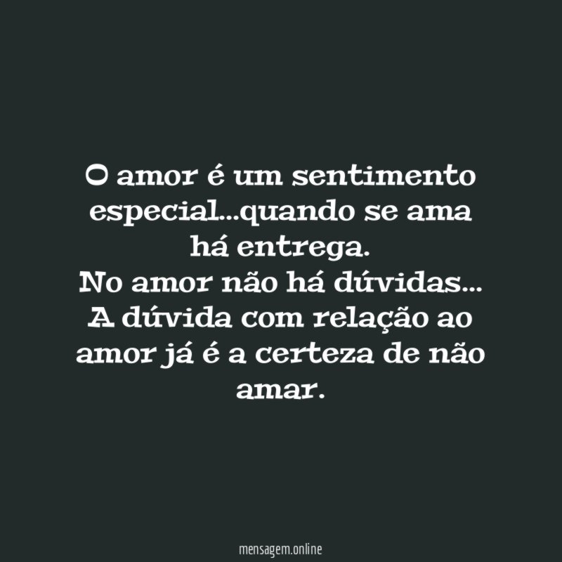 O amor é um sentimento especial