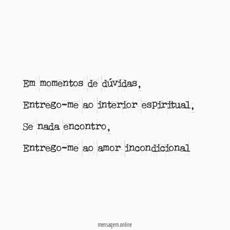 Em momentos de dúvidas