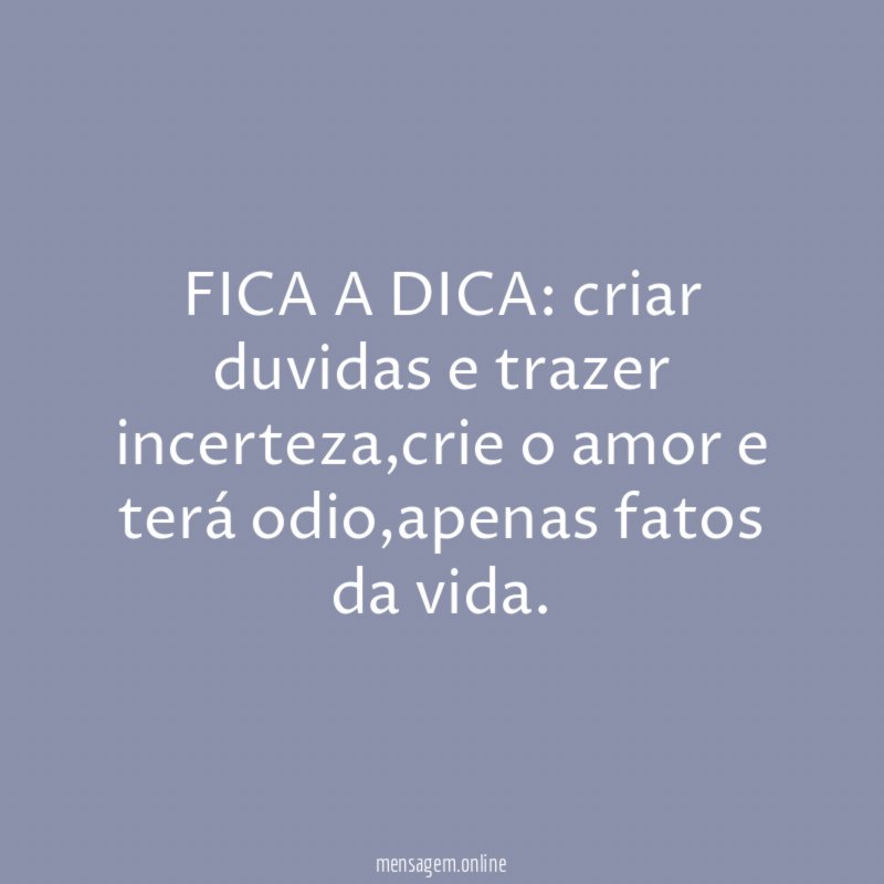 FICA A DICA