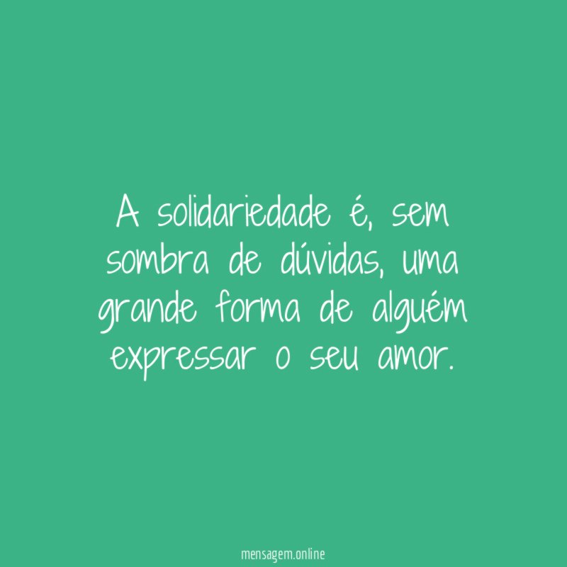 A solidariedade é