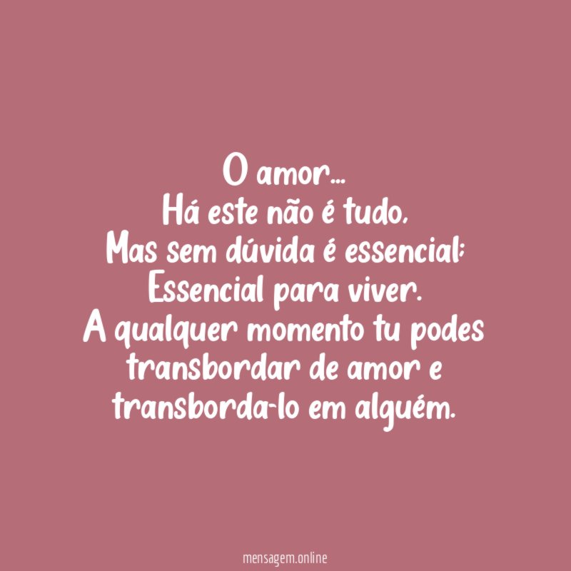 O amor