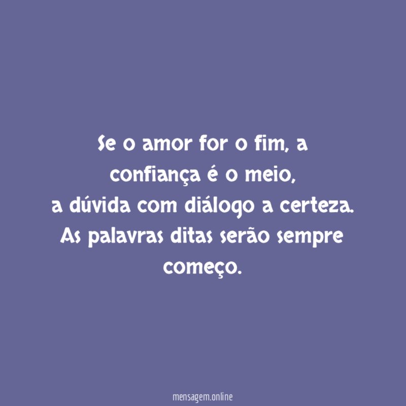 Se o amor for o fim