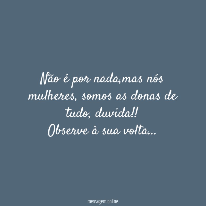 Não é por nada