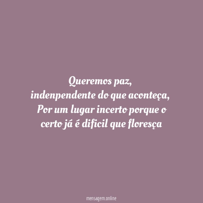 Queremos paz