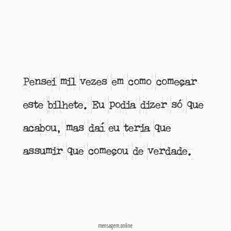 Nem começou de verdade