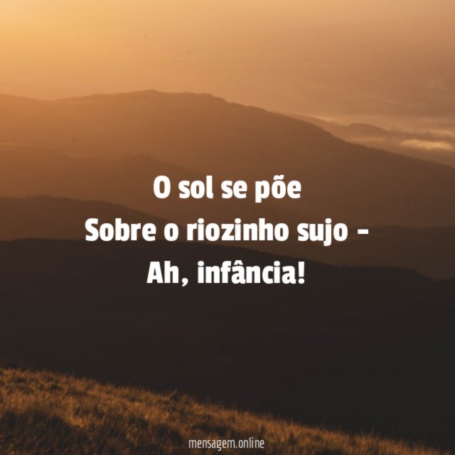O sol se põe Sobre o riozinho sujo - Ah