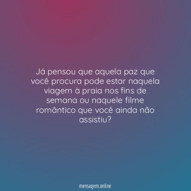 À procura da paz