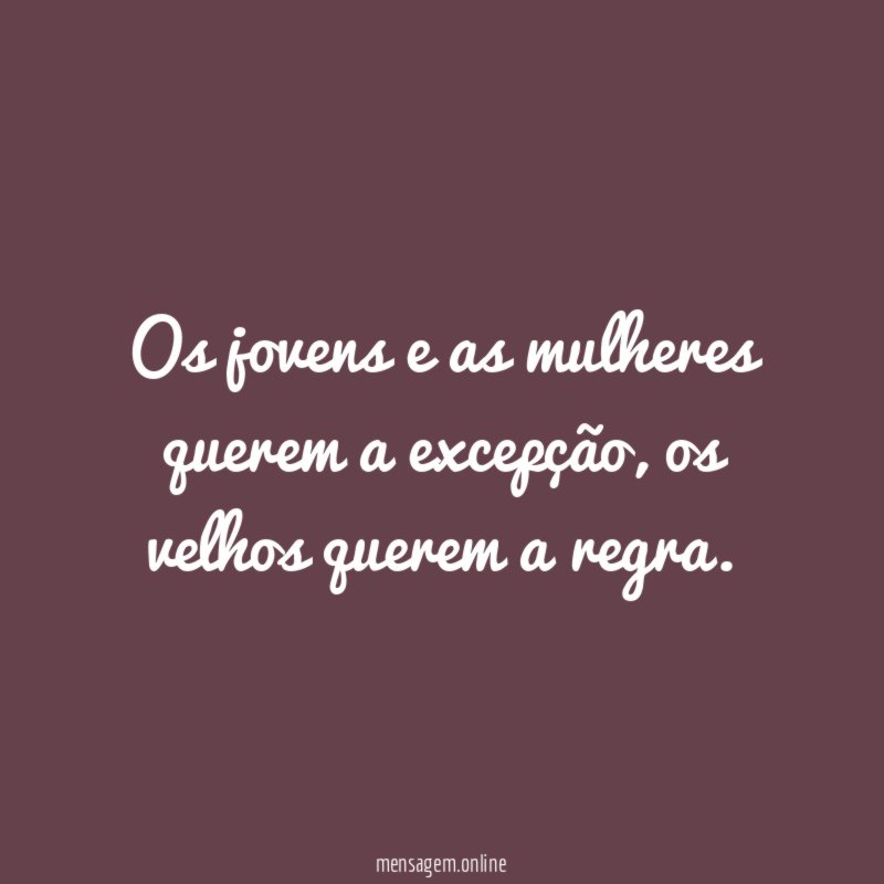 Os jovens e as mulheres querem a excepção