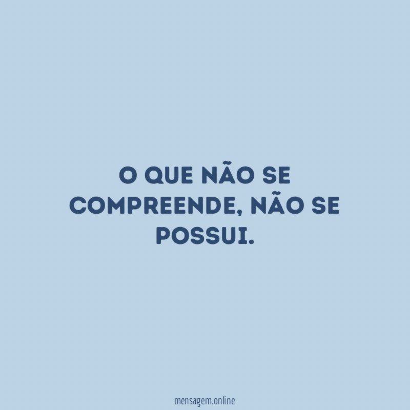 O que não se compreende