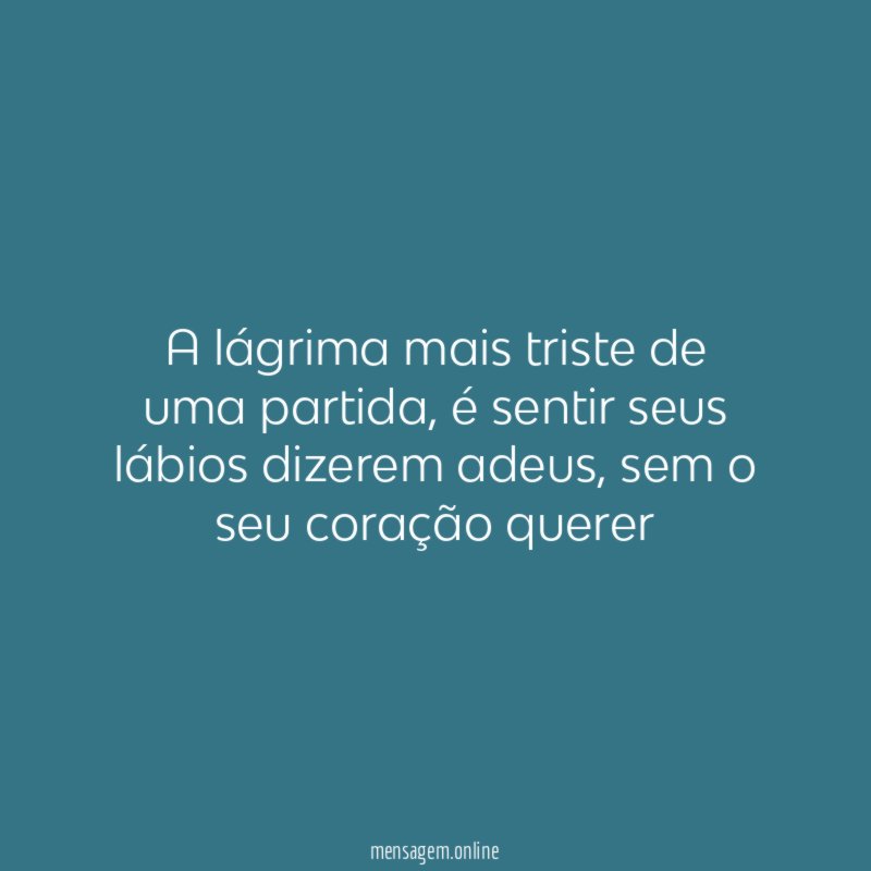 A lágrima mais triste de uma partida