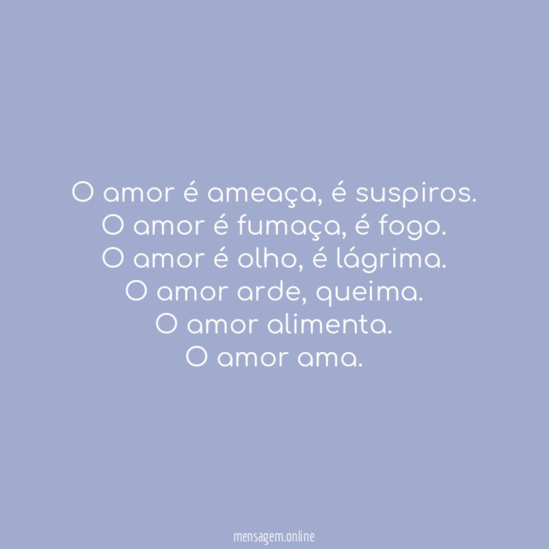 O amor é ameaça