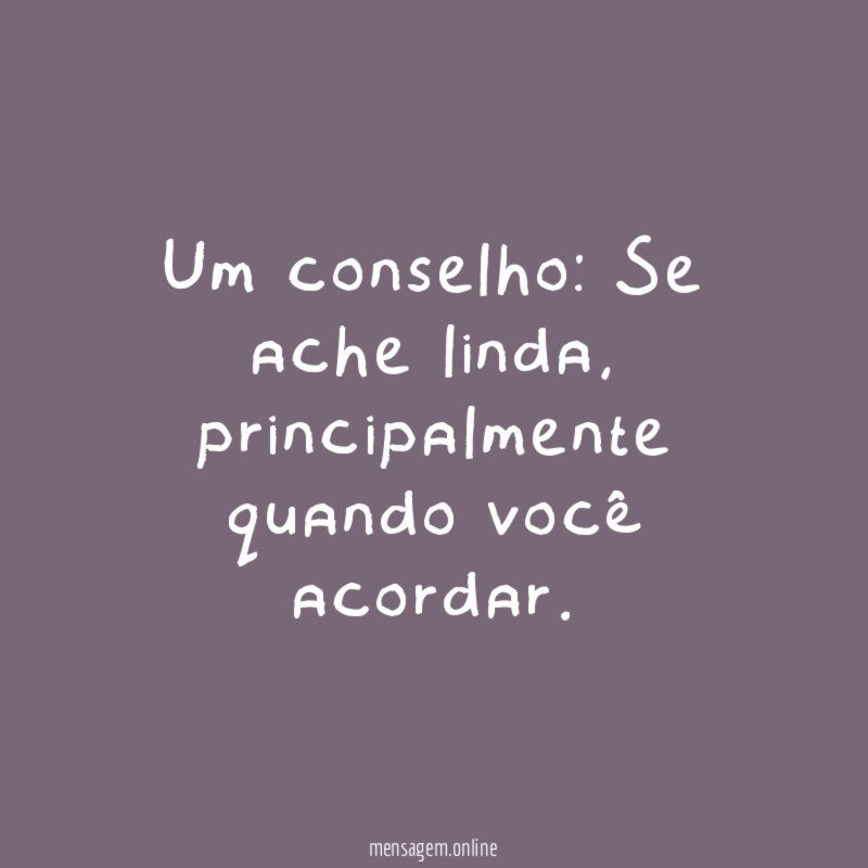 Um conselho