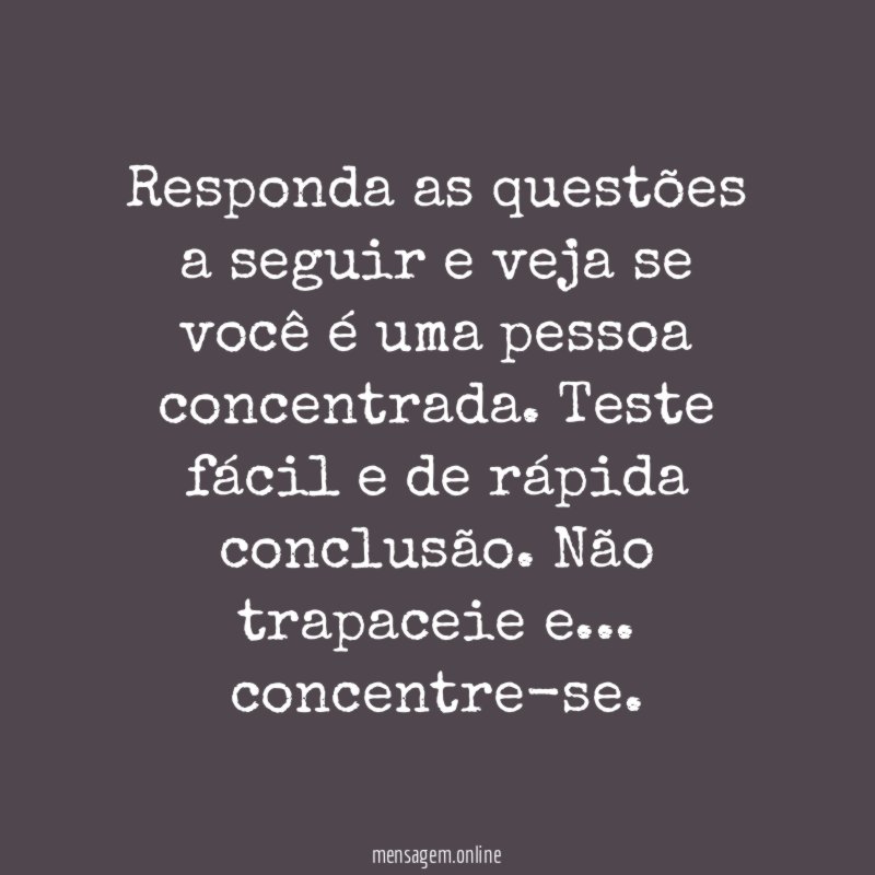 Teste de Concentração