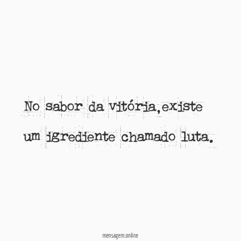 No sabor da vitória