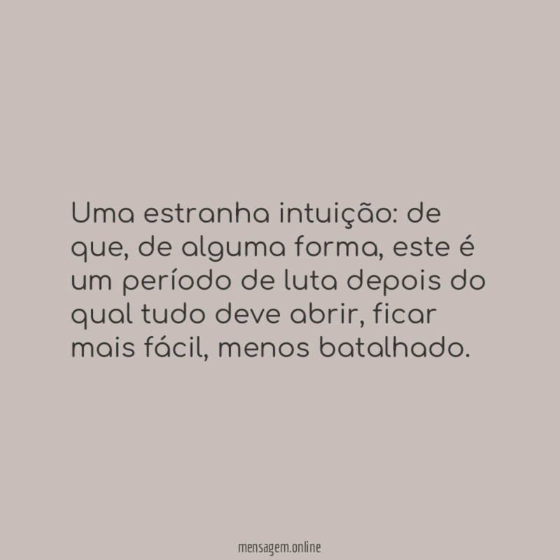 Uma estranha intuição