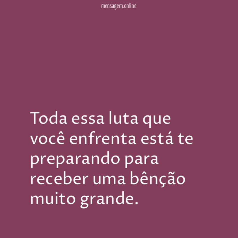 Toda essa luta que você enfrenta está te