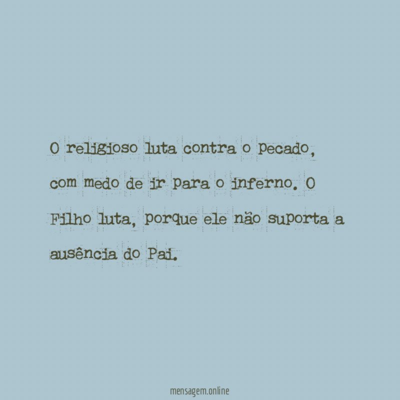 O religioso luta contra o pecado