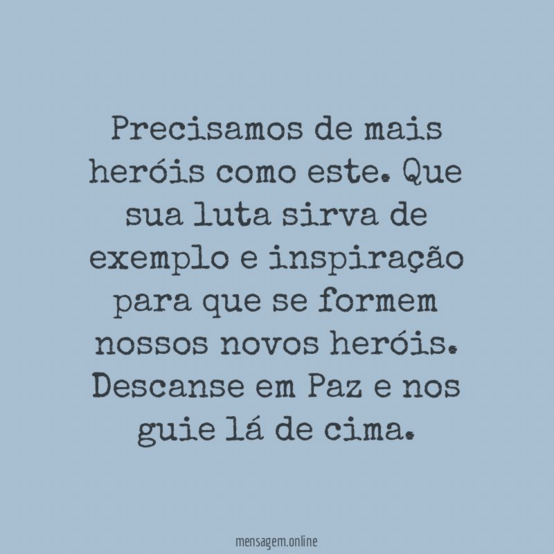 Precisamos de mais heróis como este
