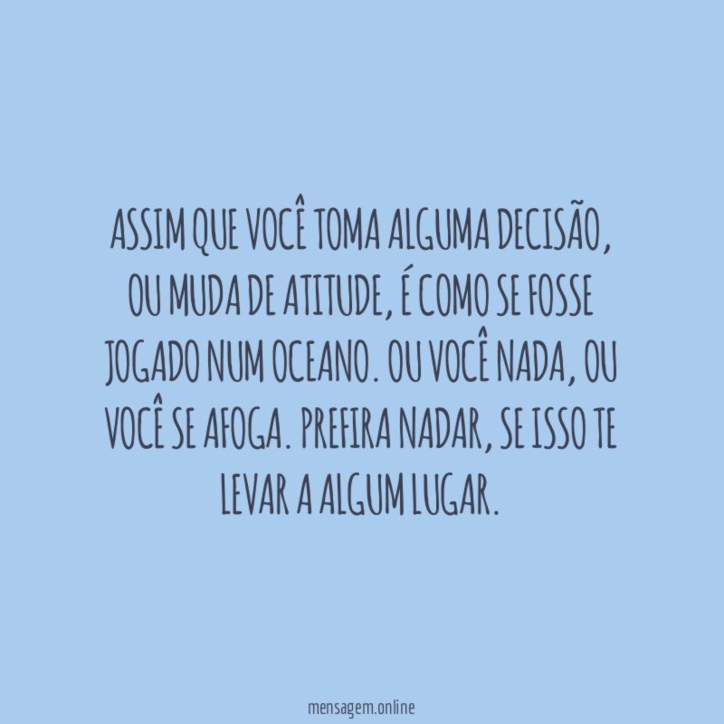 Nadar ou se afogar