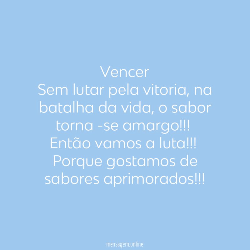 Vencer Sem lutar pela vitoria